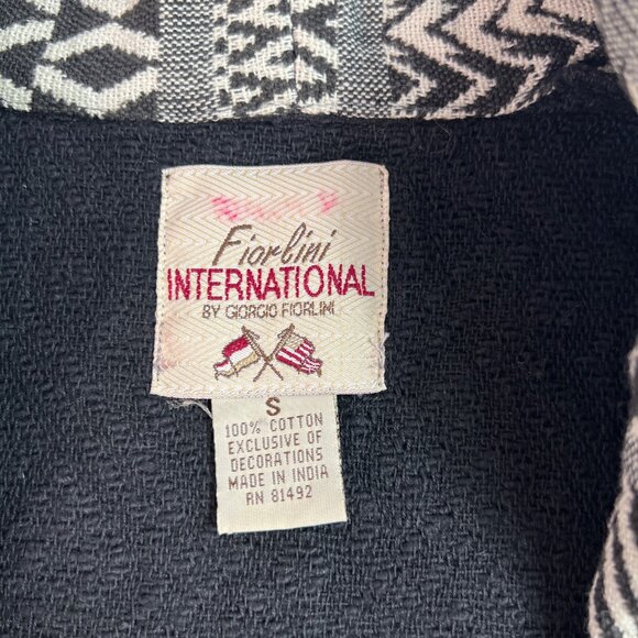 VTG Geometric Cropped Tapestry Cardigan Jacket By Fiorini International SM - Picture 4 of 9